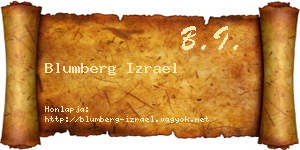 Blumberg Izrael névjegykártya